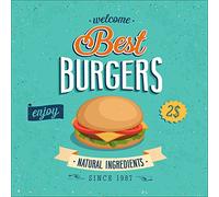 Pro-Art-Bilderpalette gla933d Best Burgers Cadre Mural en Verre avec Texte en Langue Anglaise Dimensions 20 x 20 cm