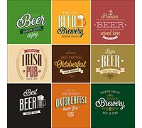 Pro-Art-Bilderpalette gla934a Beer Mix I Cadre Mural en Verre avec Texte en Langue Anglaise Dimensions 30 x 30 cm