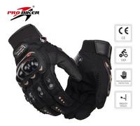 PRO-BIKER Gants Moto Scooter Homologué CE Femme/Homme Respirable Anti-glissant Anti-usure Réglable Noir M