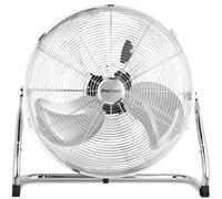 Ventilateur de Sol 50cm Chrome Pro Breeze - Style Gymnase/Atelier/Garage - avec 3 Vitesses et Tête de Ventilateur Réglable Gris G