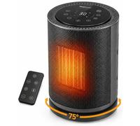 Pro Breeze Chauffage d'Appoint Électrique 1800W Céramique Soufflant Oscillant-Radiateur Mobile, Mode Ventilateur 2-en-1, Thermostat Éco, Télécommande, Silencieux pour Chambre et Salle de Bain