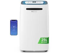 Pro Breeze Déshumidificateur Compresseur 25L/jour pour pièces jusqu'à 53 m² - 4 modes, Sèche-linge, Drainage continu, Minuterie 24h, Grand Réservoir 5,5L - Contre l'humidité, la moisissure