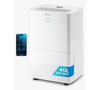 Pro Breeze Déshumidificateur Compresseur Intelligent 40L/Jour avec capteur d'humidité Auto, écran LED, Réservoir d'Eau, Séchage du Linge - Absorbeur d’humidité & Contre moisissures, Vidange Continue
