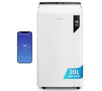 Pro Breeze Déshumidificateur d’Air Compresseur Intelligent 20L/jour - Économe, Mode Linge, Wi-Fi, Capteur & Indicateur d’Humidité, Filtre à Charbon pour Moisissures, Humidité