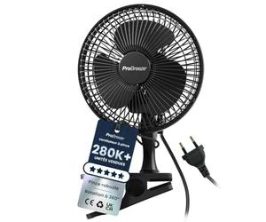 Pro Breeze Mini Ventilateur à Pince - 2 Vitesses, 15 cm - Ventilateur de Table avec Clip, Petit, Portable, Silencieux, Rotation 360° - Pour Maison, Table, Bureau - Noir