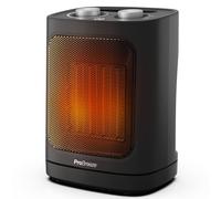 Pro Breeze Radiateur Soufflant en céramique 1800W, Chauffage d'appoint avec oscillation automatique, 2 réglages de chaleur et mode ventilateur seul - Noir