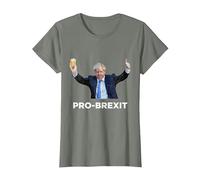 Pro Brexit Brexiteer Fun Conservateur Anglais Politique T-Shirt, Femme, Vert Kaki chiné, S