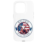 Pro Bull Riding Drapeau USA Rodéo Événement Cowboy Rider Gear Coque pour iPhone 15 Pro