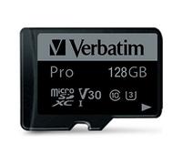 PRO - Carte mémoire flash (adaptateur microSDXC vers SD inclus(e)) - 128 Go - Video Class V30 / UHS-I U3 / Class10 - 300x/600x - microSDXC UHS-I