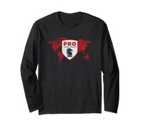 Pro Chess League T-shirt avec logo de la carte du monde Manche Longue