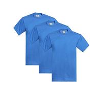 Pro Club Lot de 3 t-shirts à manches courtes et col rond en coton épais pour homme, bleu royal, Taille XL