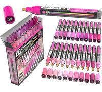 Pro Color Series Lot De 22 Marqueurs De Peinture Acrylique, Moyens, 3 Mm, Pour Roche, Verre, Tasses, Bois, Métal, Plastique, Toile, Diy Non Toxiques, À Base D¿Eau Et À Séchage Rapide - Rose[Z118]