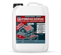 PRO COM Imperméabilisant hydrofuge oléofuge anti tâche GARDA9 effet mouillé - terrasse, sol, mur, façade, toiture, 20 litres