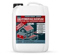 PRO COM Imperméabilisant hydrofuge oléofuge anti tâche GARDA9 effet mouillé - terrasse, sol, mur, façade, toiture, 5 litres
