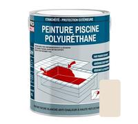 PRO COM Peinture piscine béton, peinture polyuréthane pour piscine et bassin, étanche et souple, béton, enduit, ciment 2.5 litres