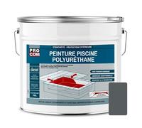 PRO COM Peinture piscine béton, peinture polyuréthane pour piscine et bassin, étanche et souple, béton, enduit, ciment 10 litres