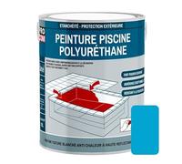 PRO COM Peinture piscine béton, peinture polyuréthane pour piscine et bassin, étanche et souple, béton, enduit, ciment 2.5 litres