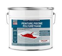 PRO COM Peinture piscine béton, peinture polyuréthane pour piscine et bassin, étanche et souple, béton, enduit, ciment 10 litres