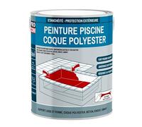 PRO COM Peinture piscine coque polyester, béton, peinture piscine polyuréthane étanche et souple, haut de gamme 3 Kg