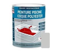 PRO COM Peinture piscine coque polyester, béton, peinture piscine polyuréthane étanche et souple, haut de gamme 3 Kg