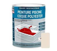 PRO COM Peinture piscine coque polyester et béton, peinture piscine polyuréthane étanche et souple 3 Kg