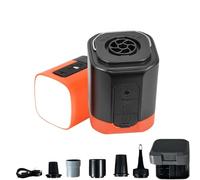 Pro - Compact Electric Pump with Vacuum & LED Light, 2 in 1 Portable Mini Air Pump, Rechargeable, Inflate Deflate for Inflatables, Camping Gear (Black)
