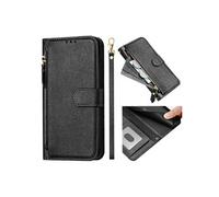 Pro De Focus ZTE Nubia Etui Pour Flip Titulaire De La Carte Cuir PU Magnétique Fermeture Eclair - Noir