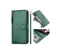 Pro De Focus ZTE Nubia Etui Pour Flip Titulaire De La Carte Cuir PU Magnétique Fermeture Eclair - Vert
