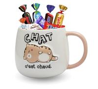 PRO DISTRI KINDER, MILKA, CÉLÉBRATIONS - Mug Kawaii Chat 3D et 25 Chocolats | Idée Cadeau Gourmand Anniversaire & Fête des Mères