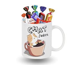 PRO DISTRI Mug Chat Kawai 32 arni de 20 chocolats Célébrations, Kinder Shokobons et Mini-Bueno, Milka et Daim | Idée Cadeau Gourmand Anniversaire & Fête des Mères