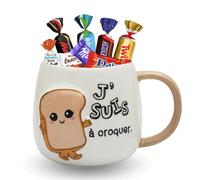 PRO DISTRI Mug Kawai 3D Brioche 40 arni de 25 chocolats Célébrations, Kinder Shokobons et Mini-Bueno, Milka et Daim | Idée Cadeau Gourmand Pâques Anniversaire Fête des Mères
