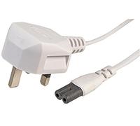 Pro Elec PEL00422 Câble d'alimentation prise UK vers IEC C7 Figure 8 Blanc 1 m