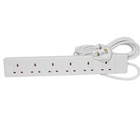 Pro ELEC PELB1526 Rallonge électrique 6 Prises Blanc 2 m
