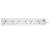 PRO ELEC PELB1703 Rallonge électrique 6 Prises avec Protection Contre Les surtensions Blanc 5 m