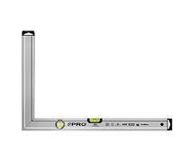 PRO Équerre de plâtrier en aluminium Argent Anodisé avec affichage vertical et horizontal - La dureté 9 sur l'Échelle de Mohs - Equerre de maçon- equerre menuisier - equerre charpentier - 40X60cm