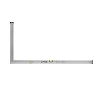 PRO Équerre de plâtrier en aluminium Argent Anodisé avec affichage vertical et horizontal - La dureté 9 sur l'Échelle de Mohs - Equerre de maçon- equerre menuisier - equerre charpentier - 60X120cm