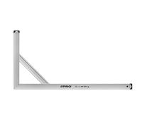PRO Équerre de plâtrier en aluminium Argent Anodisé avec renforcement - La dureté 9 sur l'Échelle de Mohs - Equerre de maçon- equerre menuisier - equerre charpentier 50x100cm