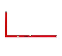 PRO Équerre de plâtrier en aluminium avec affichage vertical et horizontal - La dureté 9 sur l'Échelle de Mohs - Equerre de maçon- equerre menuisier - equerre charpentier - Couleur Rouge 60x120cm