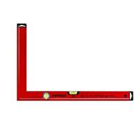 PRO Équerre de plâtrier en aluminium avec affichage vertical et horizontal - La dureté 9 sur l'Échelle de Mohs - Equerre de maçon- equerre menuisier - equerre charpentier - Couleur Rouge 40x60cm