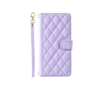 Pro Etui Pour De FOXDOCK Téléphone Honor 200 Sangle A Main Portefeuille Flip Folio Treillis Titulaire De Fentes Pour Cartes Magnétique Violet