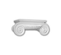 PRO[f]home® - Chapiteau de demi-colonne 415201 Moulure de façade Colonne Élément de façade style ionique blanc Profhome