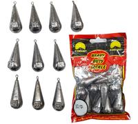 PRO Filstar Basic Set de pêche au Plomb 10 x 50 g de pêche au Plomb avec émerillon Set de Plomb de pêche de Base Plomb Poire Plomb Poids de pêche plombs de pêche Poids de Plomb kit de plo