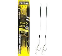 PRO FILSTAR Hameçon Combi Rig Wide Gape N4 - En fluorocarbone de 20 cm - Avec manche angulaire - Cordon tressé - Appât Pop Up - Accessoires de pêche à la carpe