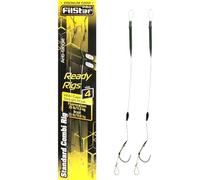 PRO FILSTAR Hameçon de pêche à la carpe Combi Rig Wide Gape N6, bas de ligne en fluorocarbone 20 cm, manchon d'angle, cordon tressé - Appât Pop Up Angel - Accessoires de pêche à la carpe
