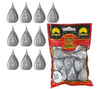 PRO Filstar Kit de Plomb de Base Plat 10 x 80 g - Pêche au Plomb avec émerillons - Kit de plombs - Pêche de Base - Poire - Plomb - Plomb - Kit de Plomb pour pêche à la ca