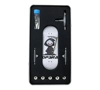 Pro Fingerboard Set complet up Op3ra - 34 x 98 mm - Fabriqué à la main - Planche en bois d'érable 5 couches - Moyen concave moyen - Kick moyen - Impression UV - Motif : la grille