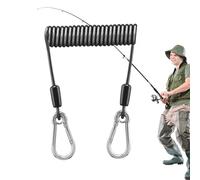 Pro Fish Lanière enroulée - Attache Robuste, câble rétractable | Corde en Acier Inoxydable, Solide, équipement Flexible Anti-Perte, sécurisé pour Le Bateau, la randonnée, pour la pêche et