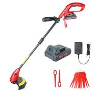PRO-FOR Tondeuse à gazon sans fil 20 V Max avec lame en nylon, tondeuse 2 en 1 sans fil et coupe-bordure, désherbant léger pour un entretien efficace de la cour