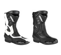 PRO FUTURE BOTTES MOTO RACING CUIR ANTI TORSION SLIDERS ASPIDEX, Noir blanc, 44 EU