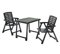 Pro Garden Ensemble de Mobilier d’Extérieur - Table + 2 Chaises